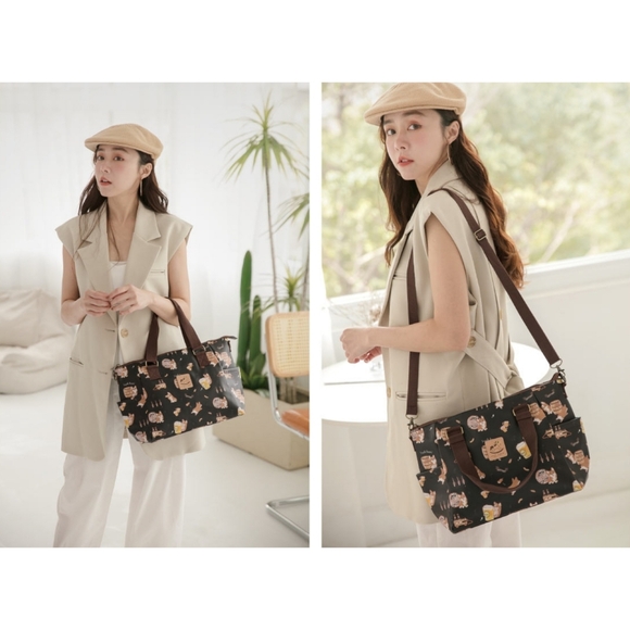 Waterproof Cat Shoulder Crossbody Convertible Handbag W/ ID Badge Clip - Picture 5 of 10